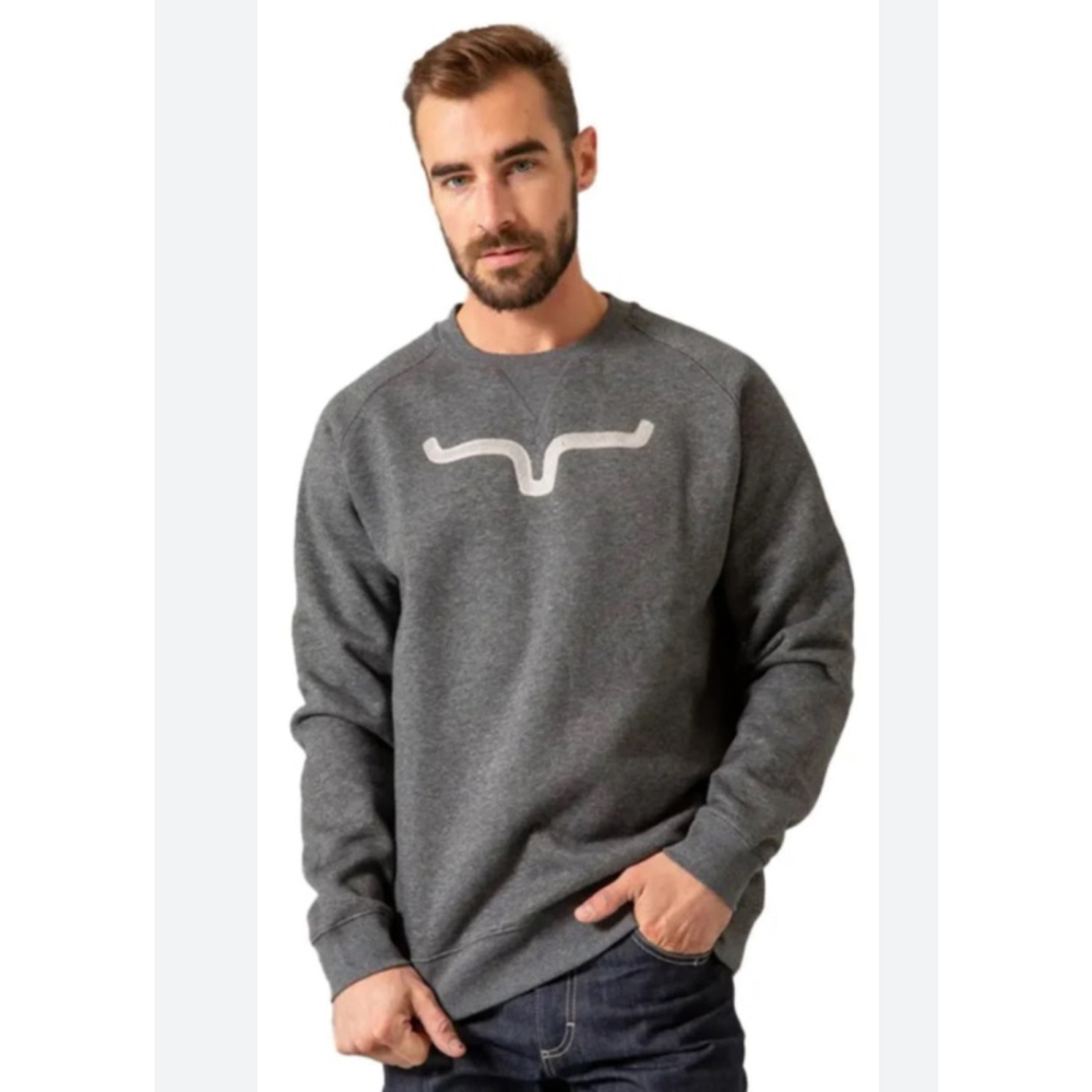 Kimes Ranch Men’s Vintage Crew Neck Sweater Charcoal